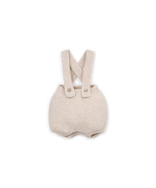Ranita de punto en lana reciclada con tirantes cruzados - Beige oscuro - Play Up