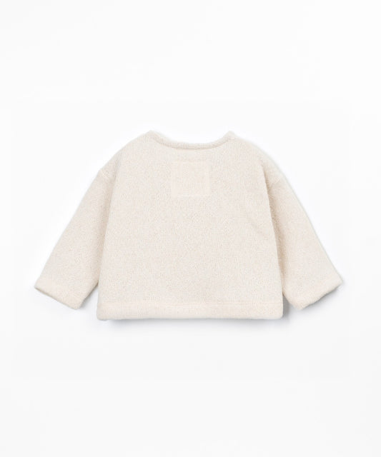 Sudadera con bolsillo e interior perchado - Beige - Play Up (detalle)