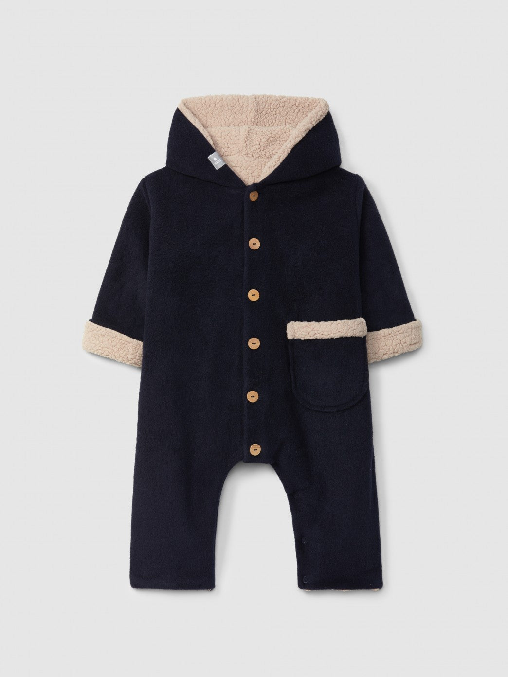 Buzo polar con capucha e interior de pelo Snug, marino