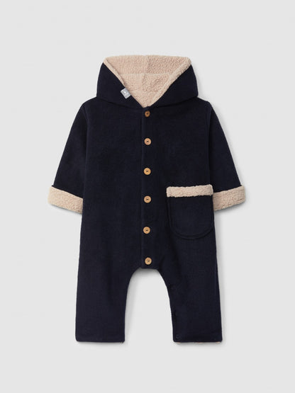 Buzo polar con capucha e interior de pelo Snug, marino