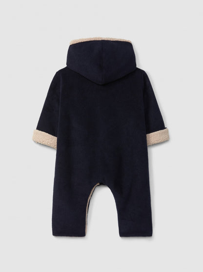 Buzo polar con capucha e interior de pelo Snug, marino