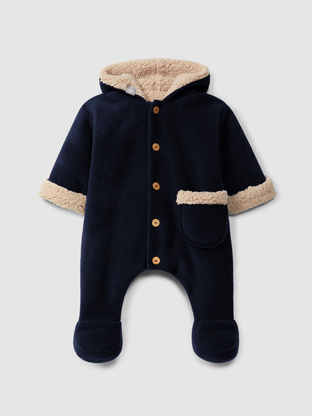 Buzo polar con capucha e interior de pelo Snug, marino