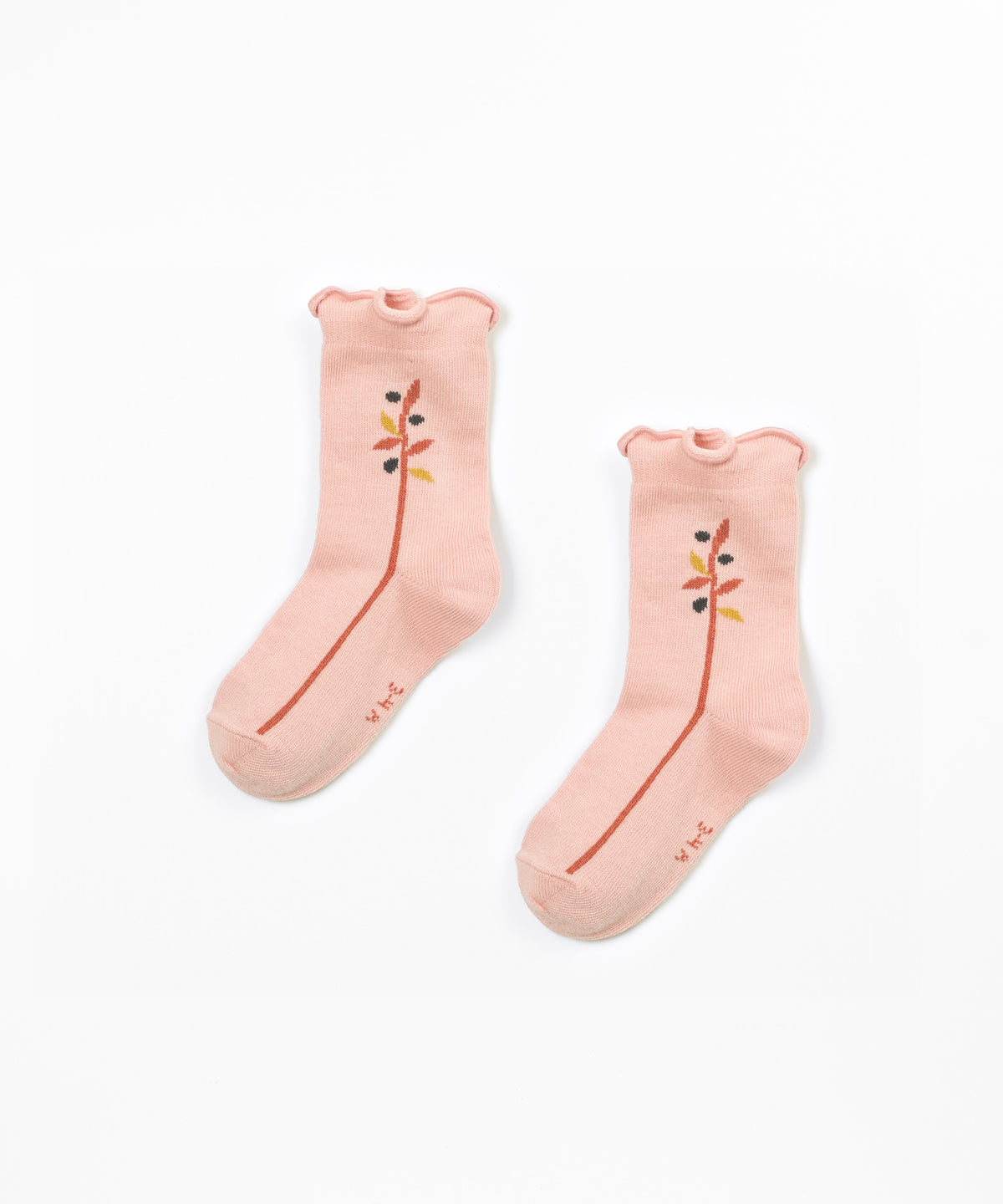 Calcetines con volante estampado rama de olivo (3-14 años) - Salmón - Play Up