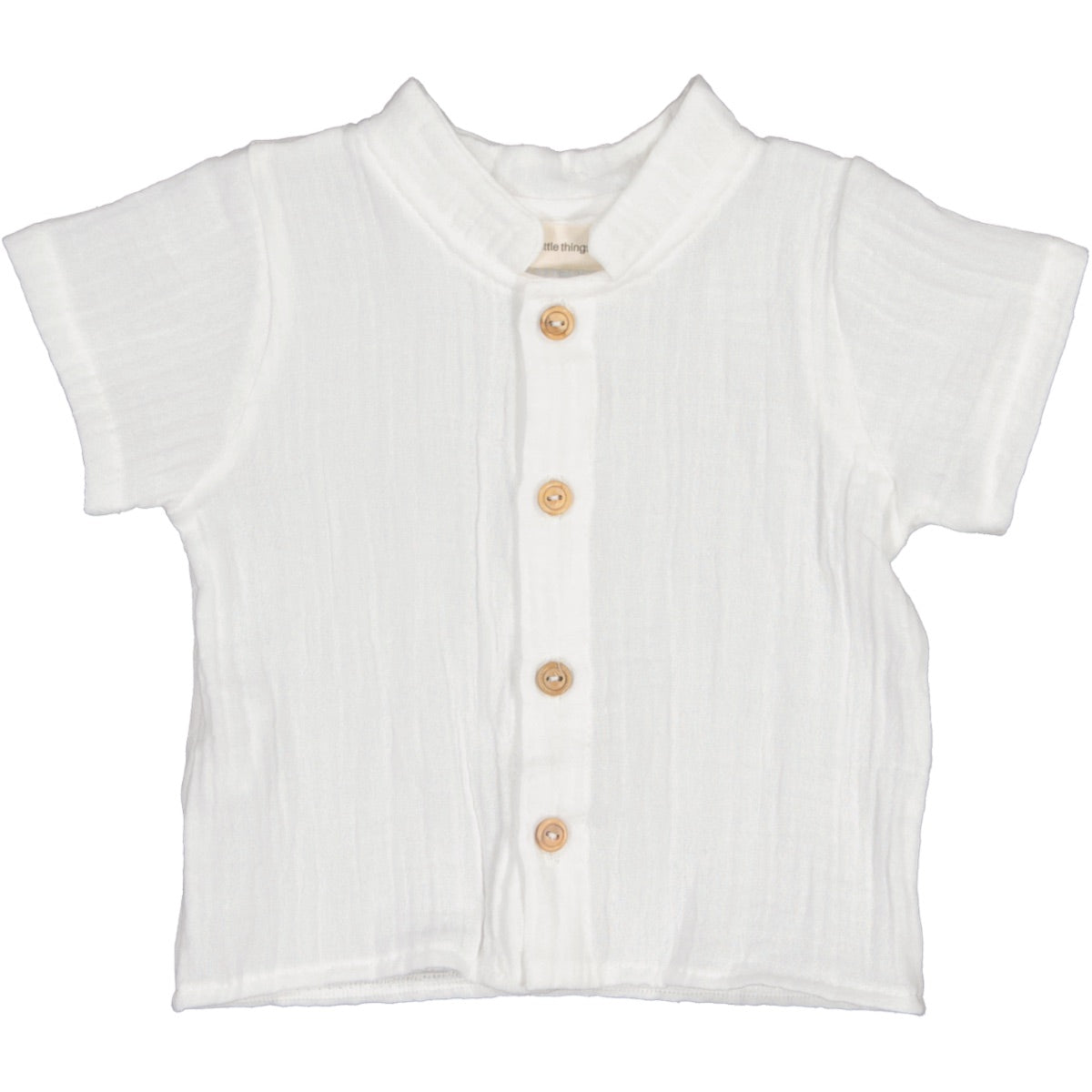 WANG M/C - Camisa m/c en tejido muselina crudo 100% Org. Co.