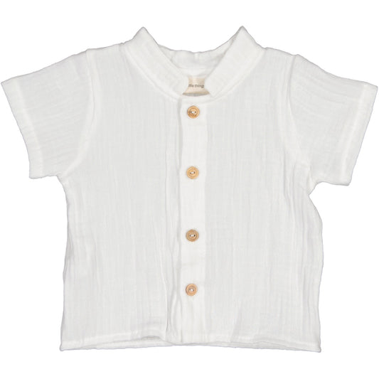 WANG M/C - Camisa m/c en tejido muselina crudo 100% Org. Co.