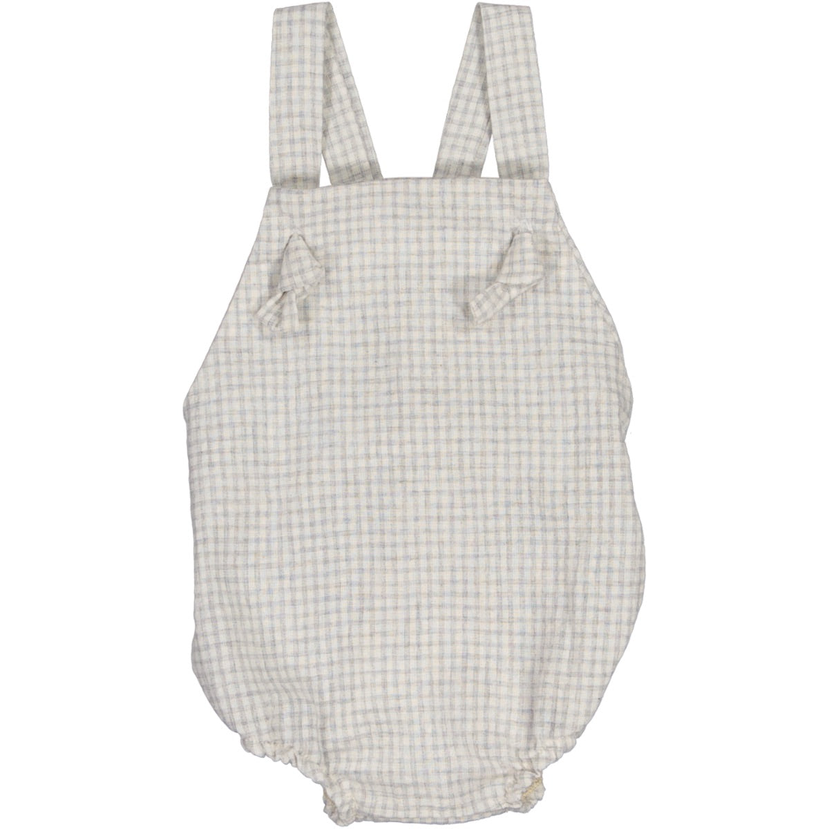 PEPE - Pelele tirantes en tejido vichy gris 68% Co. 32% Pol.