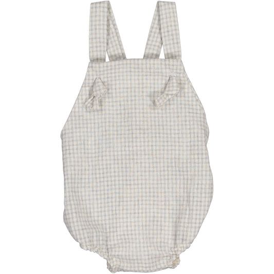 PEPE - Pelele tirantes en tejido vichy gris 68% Co. 32% Pol.