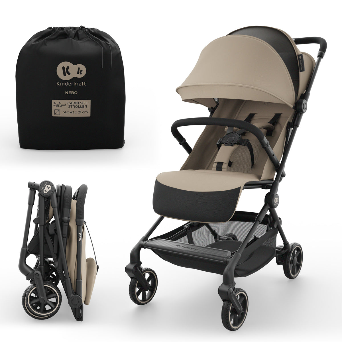 Silla de paseo de cabina Kinderkraft Nebo — Beige