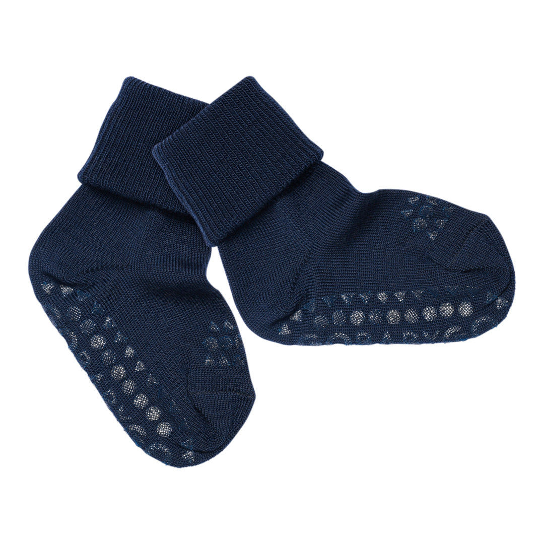Calcetines antideslizantes de lana merino GoBabyGo - Midnight Blue