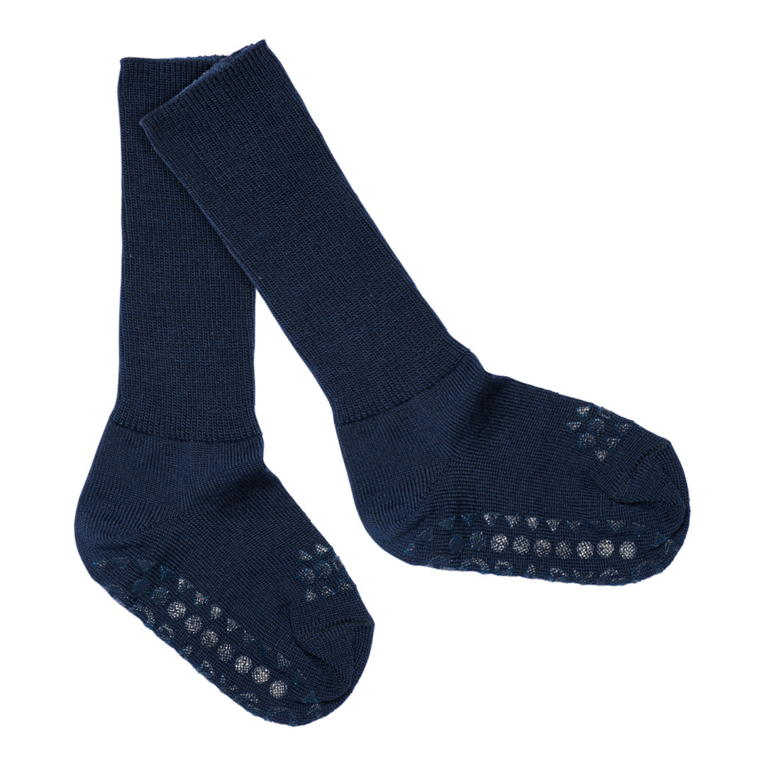 Calcetines antideslizantes de lana merino GoBabyGo - Midnight Blue