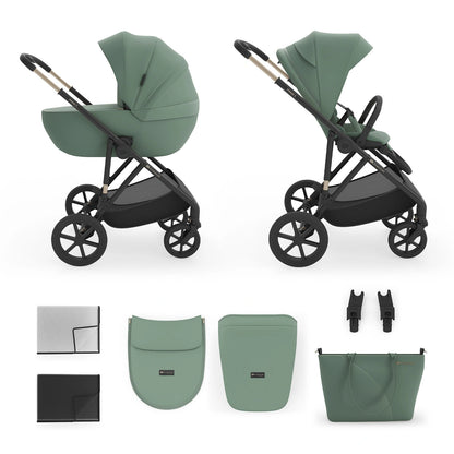 Cochecito Kinderkraft Prime 3 2 en 1 — Verde oscuro