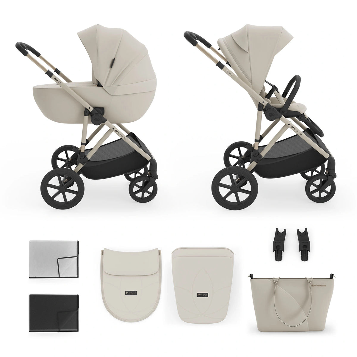 Cochecito Kinderkraft Prime 3 2 en 1 — Beige