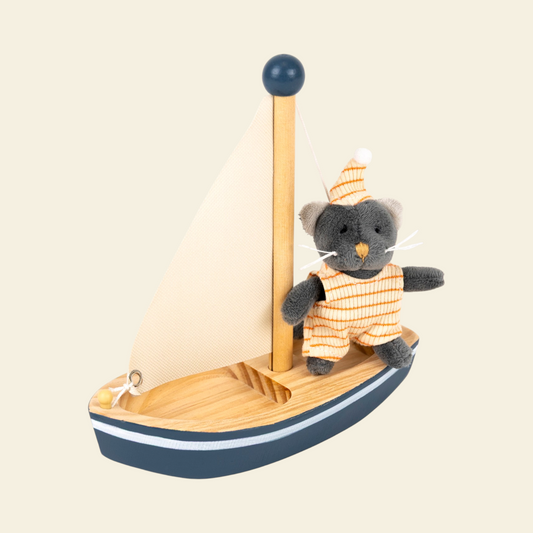 El gato Malo en su barco - packaging