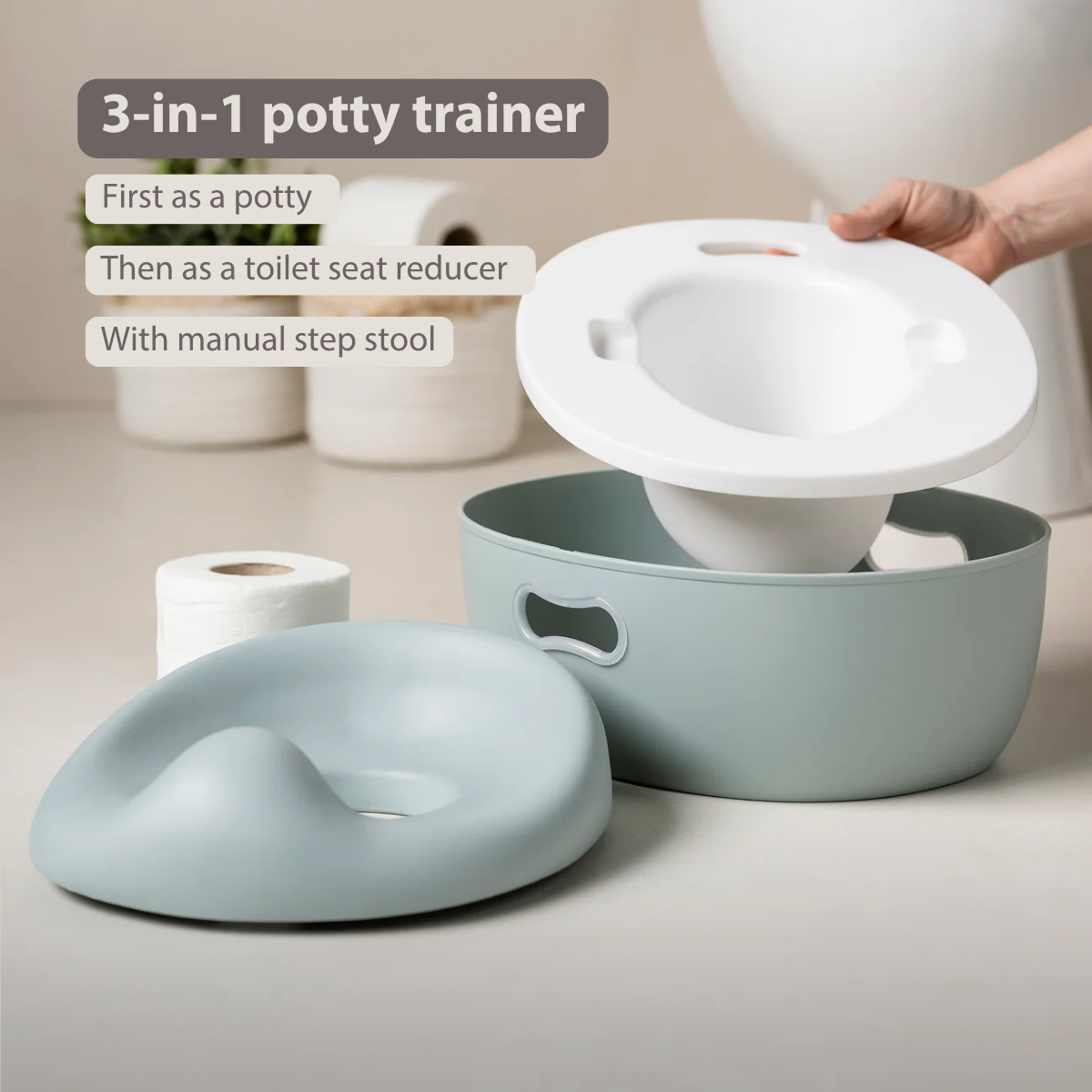 Orinal Nattou Potty evolutivo 3 en 1 Dusti Pink - detalle