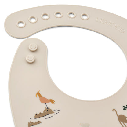 Tilda Printed Bib 2-Pack - All together / Sandy