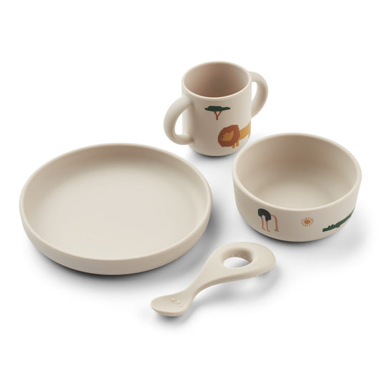 Vivi Printed Tableware Set - Safari sandy mix