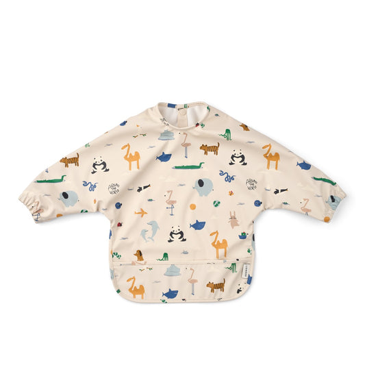 Merle Printed Cape Bib - Around the world / Sandy