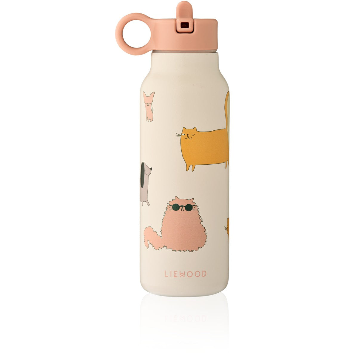 Falk Water Bottle 350 ml - Cats and Dogs / Sandy