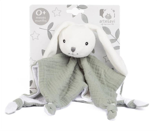 DOU DOU CONEJO MUSELINA VERDE 25X25