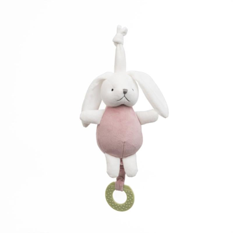 CONEJITO MUSICAL ROSA/BLANCO 18 CM