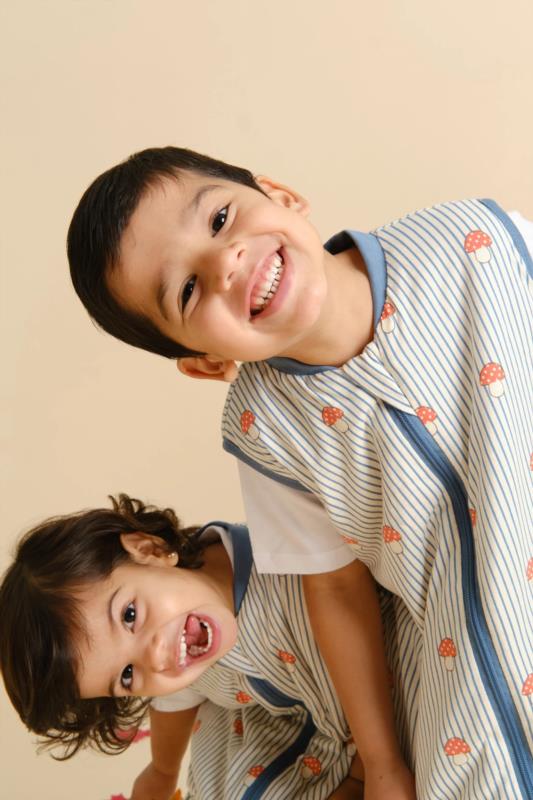 Pijama manta con calcetines antideslizantes - Mushrooms - TOG 1 - 1Y (70-80 cm) - en uso