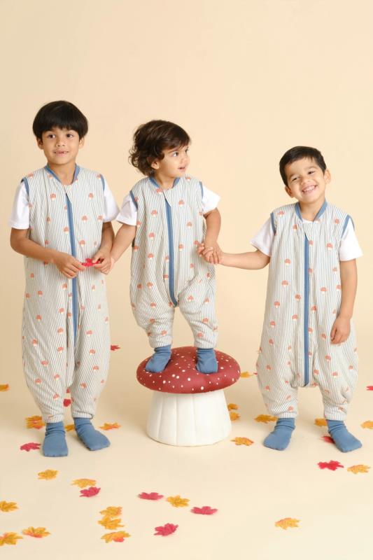 Pijama manta con calcetines antideslizantes - Mushrooms - TOG 1 - 1Y (70-80 cm) - en uso 2