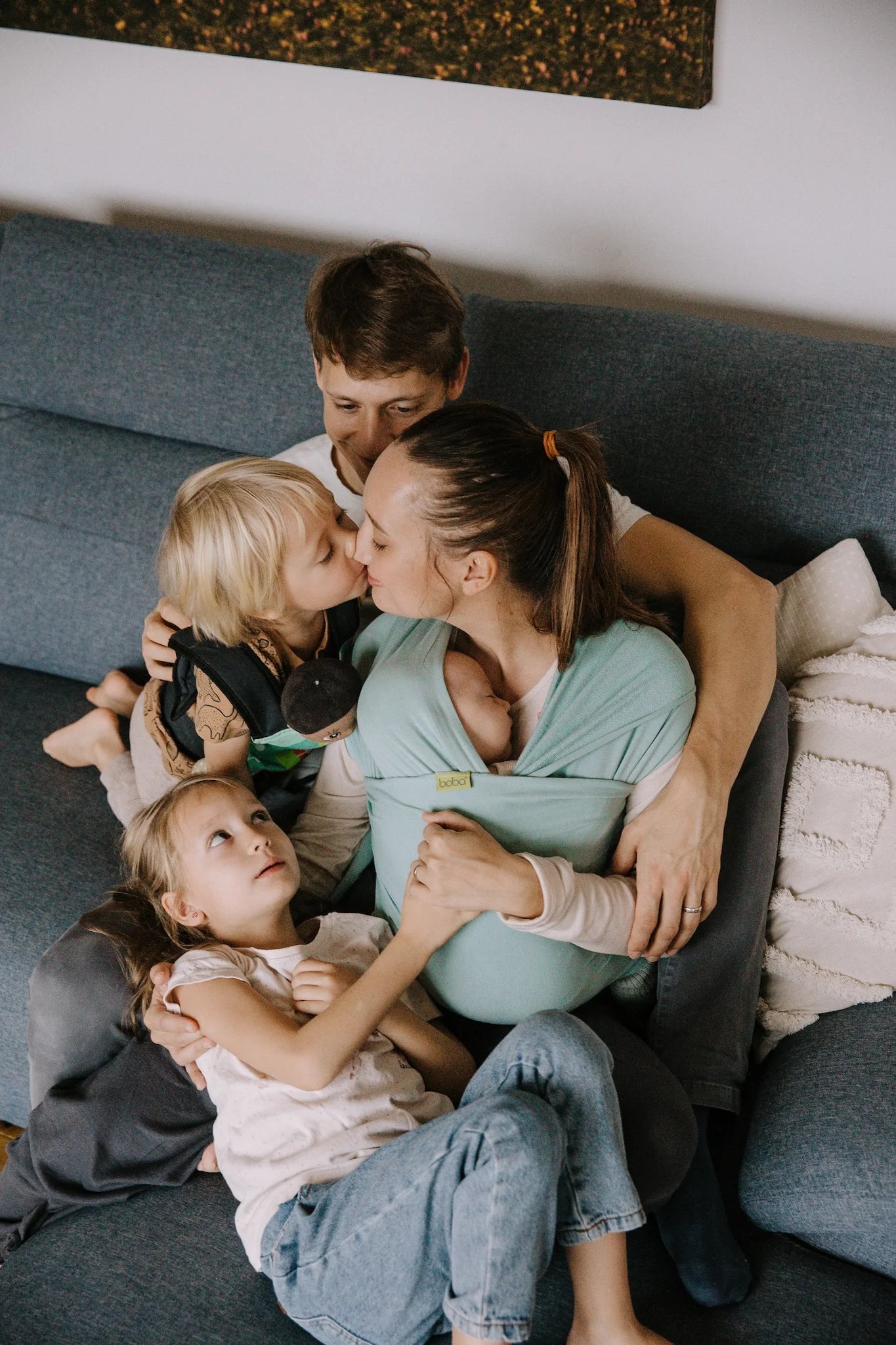 Fular elástico portabebés Boba Wrap Bambú Serenity Sea Mist Talla única