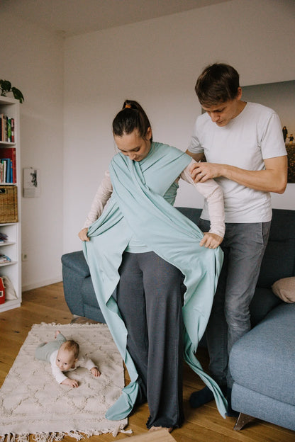 Fular elástico portabebés Boba Wrap Bambú Serenity Sea Mist Talla única