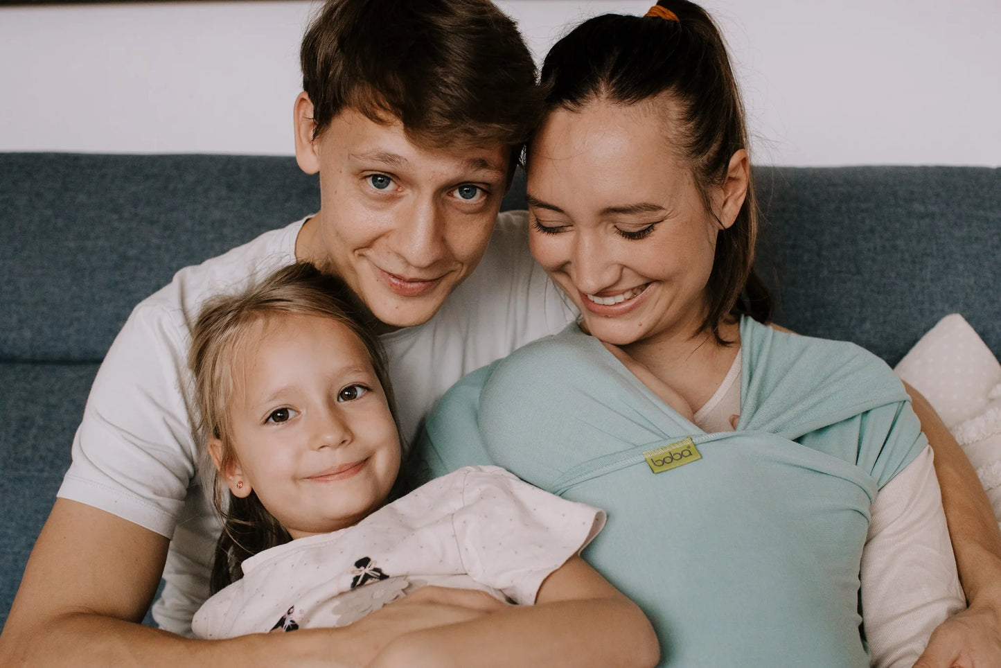 Fular elástico portabebés Boba Wrap Bambú Serenity Sea Mist Talla única