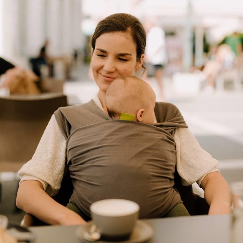 Fular elástico portabebé Boba Wrap Organic Dark Gray Talla única