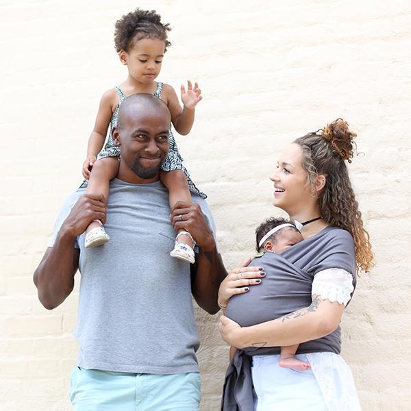 Fular elástico portabebé Boba Wrap Organic Dark Gray Talla única