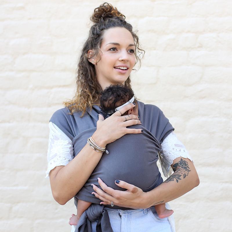 Fular elástico portabebé Boba Wrap Organic Dark Gray Talla única
