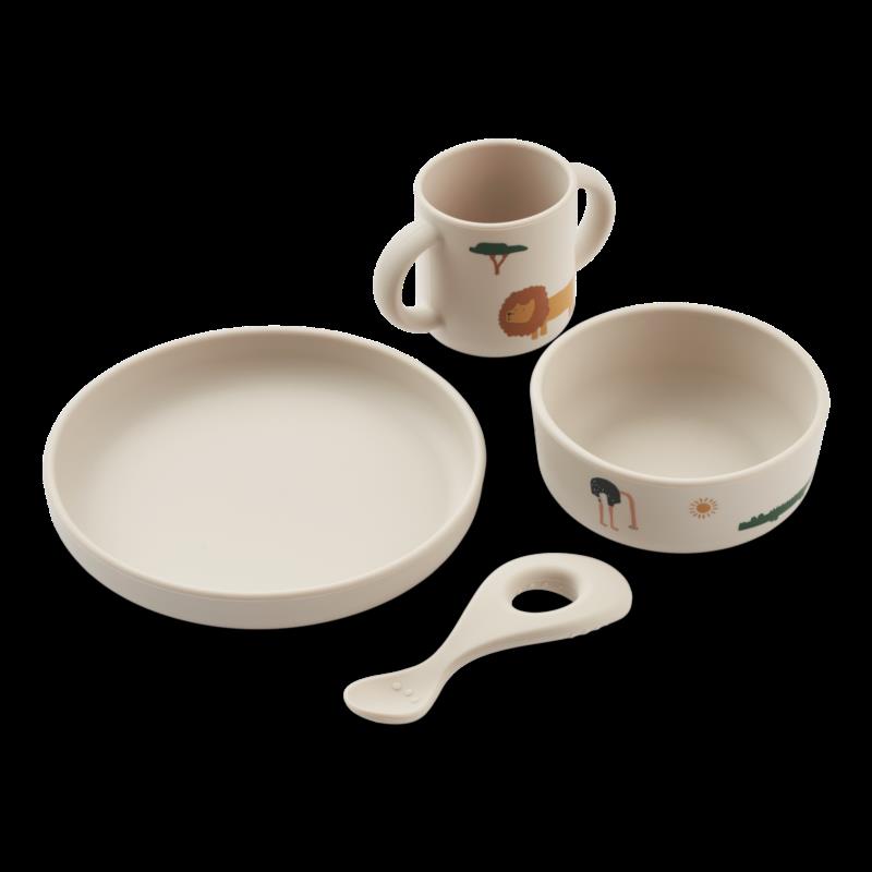 Vivi Printed Tableware Set - Safari sandy mix