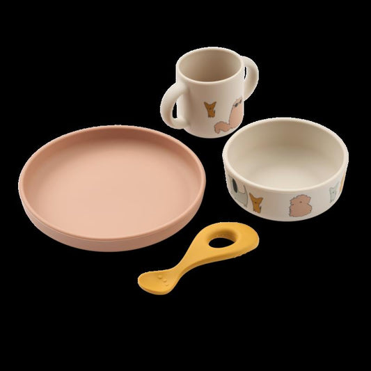 Vivi Printed Tableware Set - Cats and Dogs / Sandy
