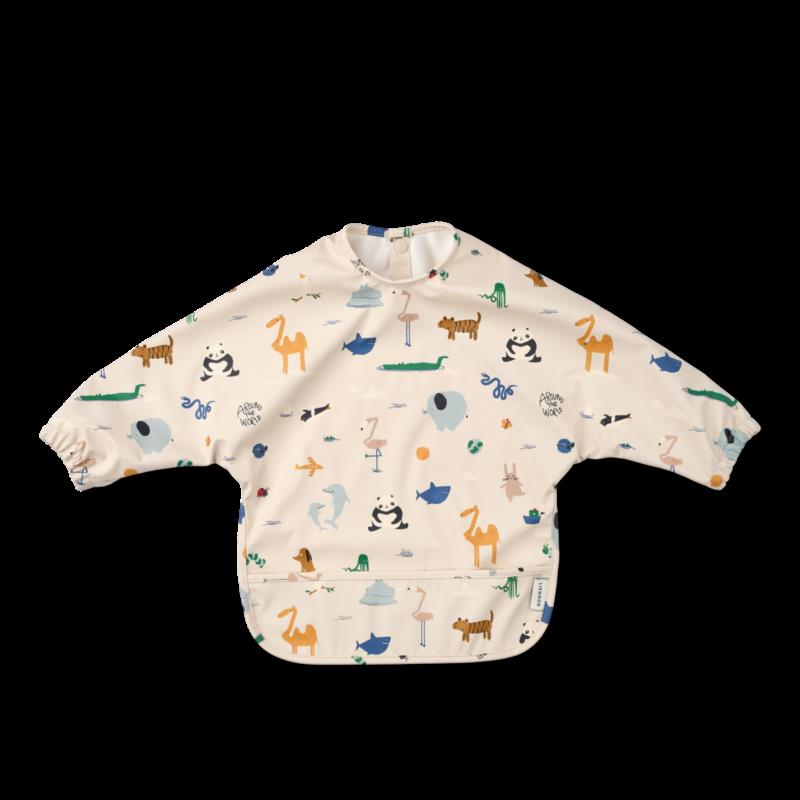 Merle Printed Cape Bib - Around the world / Sandy