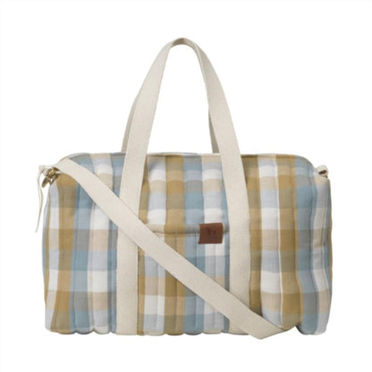 Quilted Gym Bag - Cottage Blue Checks