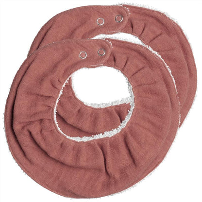 Ruffle Bib - Clay - 2 pack
