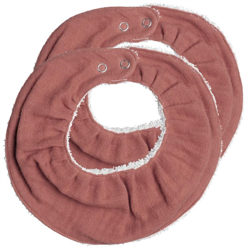 Ruffle Bib - Clay - 2 pack