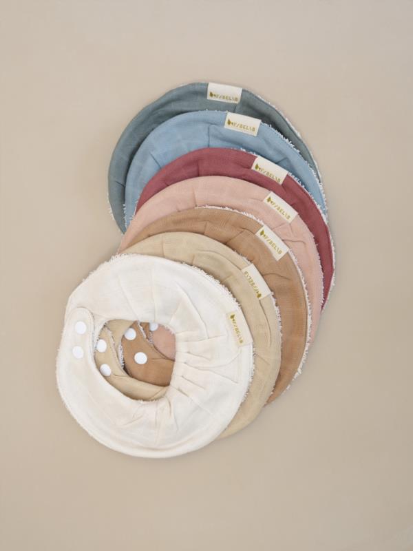 Ruffle Bib - Clay - 2 pack