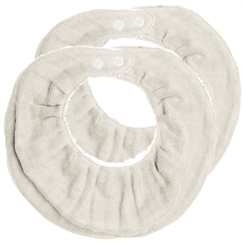 Ruffle Bib - Natural- 2 pack