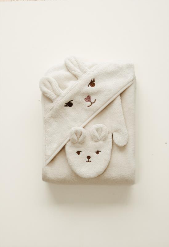 Bath Mitts - 2 pack - Bear and Bunny - en uso
