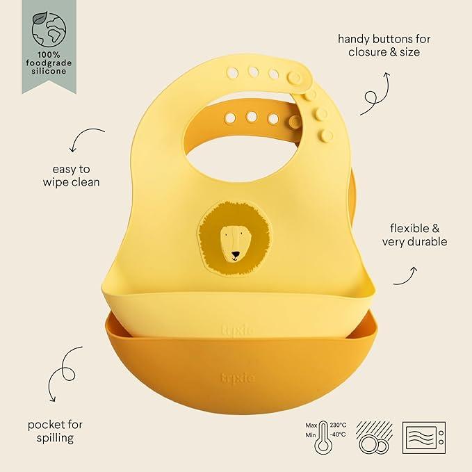 Silicona babero 2-pack - Mr. Lion