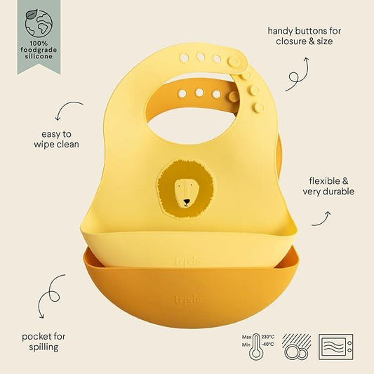 Silicona babero 2-pack - Mr. Lion