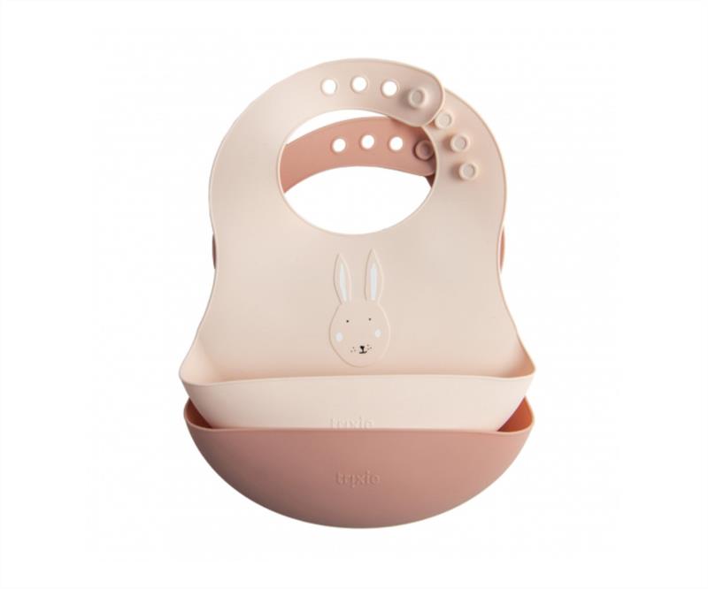 Silicona babero 2-pack - Mrs. Rabbit