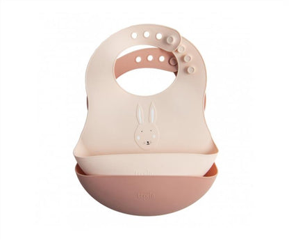 Silicona babero 2-pack - Mrs. Rabbit