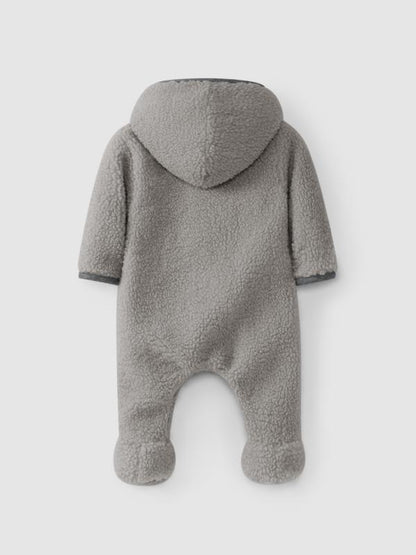 Traje de abrigo de borreguito con capucha