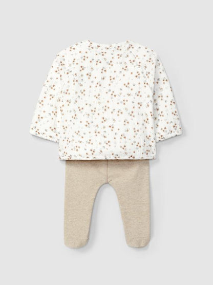 Conjunto de dos piezas de muselina estampada y punto liso - vista alternativa