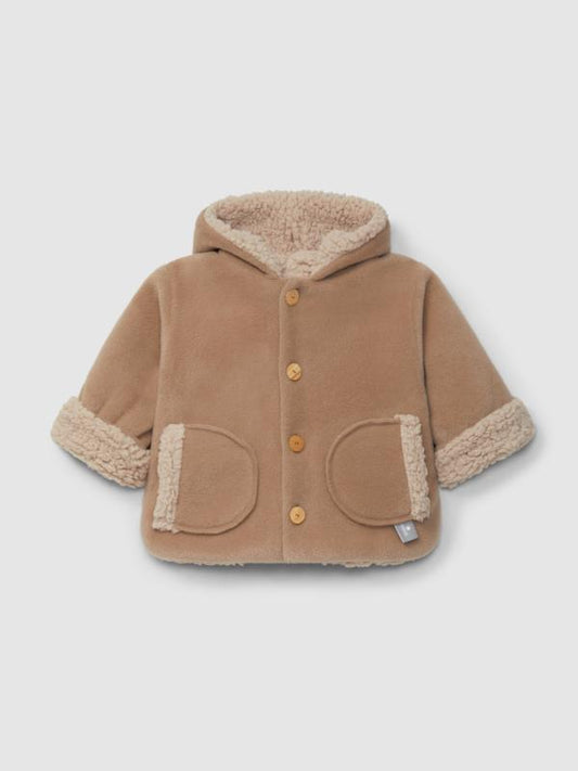 Abrigo polar con capucha e interior de pelo