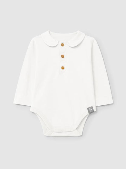 Body liso con cuello peter-pan de algodón orgánico