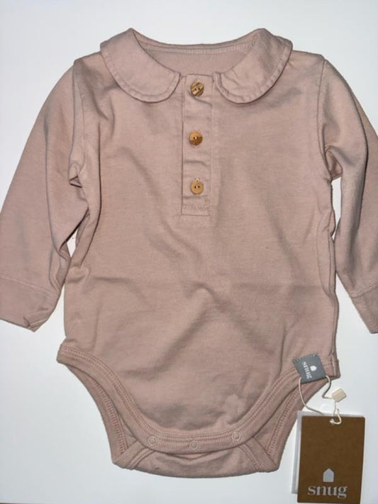 Body liso con cuello peter-pan de algodón orgánico